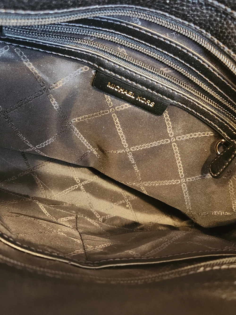 Michael Kors Black Pebbled Leather Tote Bag - Picture 3 of 8